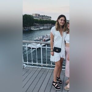 Aritzia Sunday Best White and Black Heart Wrap